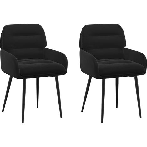 Esszimmerstühle 2 pcs Samt (V) Schwarz 59 x 59,5 x 90 cm vidaXL (1/5)