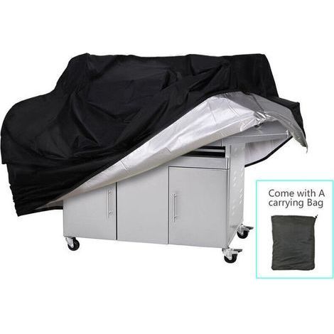 Basetbl Square BBQ Cover M 150x100x125 cm Silver-coated Oxford polyester fabric 210D Side strap for securing (1/5)