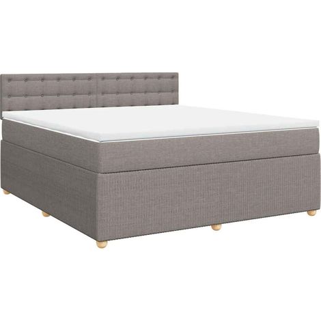 vidaXL Sommier Ă lattes de lit avec matelas Taupe 180x200 cm Tissu (1/5)