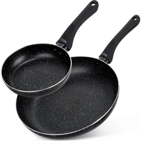 Set di 2 padelle in granito nero rigato, 16/28 cm. (1/5)