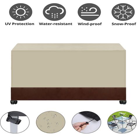 Funda para muebles de jardín, lona protectora para exteriores, tela Oxford 420D, impermeable, duradera, anti-UV, aplicable a muebles de jardín de exterior (180 x 120 x 75 cm) (1/4)