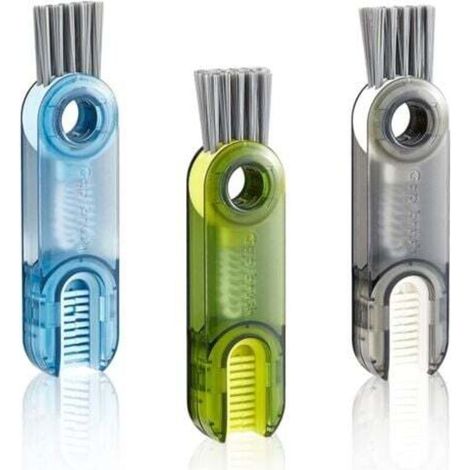 [NON UTILIZZATO] Set di 3 spazzole multifunzione per la pulizia di coperchi di tazze, design portatile, pulizia profonda anche negli angoli più difficili.