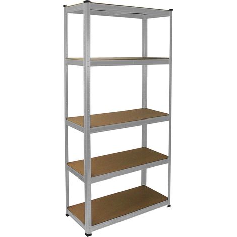 Estantería Metálica Galvanizada Sin Tornillos 90x40x180cm Capacidad 200kg por Estante Almacenamiento Herramientas Taller Garaje Garage Almacén Estanteria Metalica Industrial Acero Galvanizado