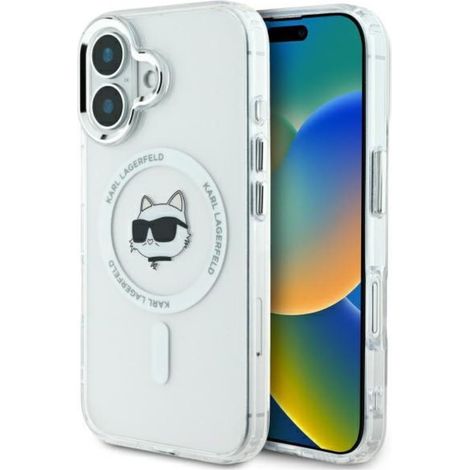 Karl Lagerfeld IML Metal Choupette Head MagSafe - iPhone 16 Plus Hülle (Weiß) (1/5)