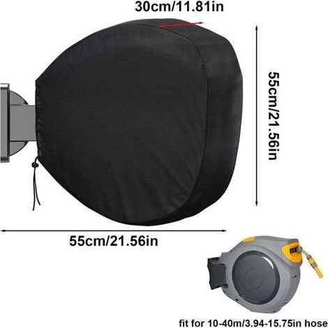 Housse de protection murale pour enrouleur automatique – Matière 420D résistante aux intempéries, compatible HOZELOCK & GARDENA (1/5)