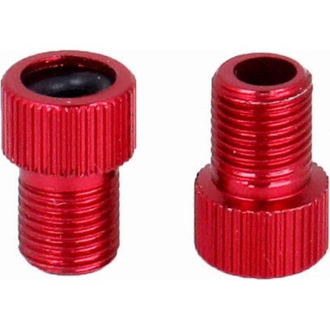 Lot de 2 adaptateurs de valve SV vers AV pour vélo. Construction métallique robuste. Installation et retrait faciles. Conception durable pour vélos de route et VTT. (1/4)