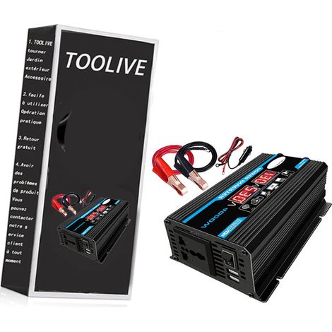 Convertisseur de tension 12V 220V 4000W – Onduleur à onde sinusoïdale pure avec télécommande – Double AC prises pour camion et RV – Deckon