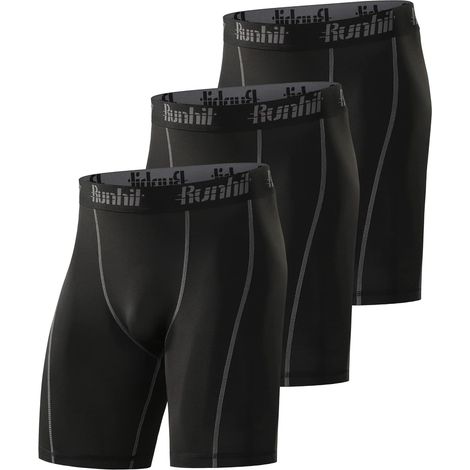 Pack of 3 Men's Compression Shorts Boxer Sport Fitness Running Shorts for Cyclist Basketball Football Tennis Rugby (1/5)