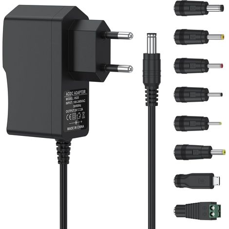 8 en 1 Chargeur USB 5V 2A Universel Adaptateur Secteur avec 8 Embouts Connecteur à d'écoupage pour différents appareils (1/5)