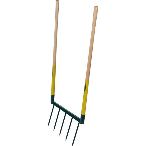 Leborgne, Biogrif Grelinette 5 Denti saldati Naturovert Strumento da Giardinaggio in Acciaio temprato e Legno, Modello 320321, Lunghezza 40 cm, Ideale per lavori di Suolo e Giardinaggio Ecologico (1/4)