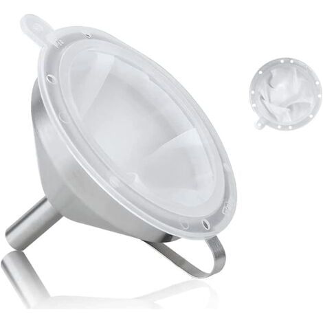 Entonnoirs en Acier Inoxydable 5 Pouces / 13 cm Entonnoir Cuisine avec Anse Filtre et Filtre 200 Mesh Pour Le Transfert des Ingrédients Liquides Jam (1/4)