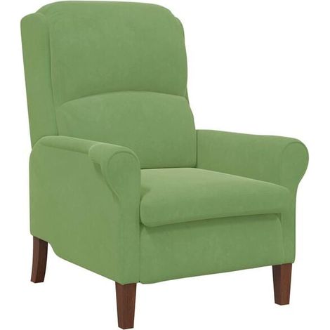 Fauteuil en velours vert clair (1/5)