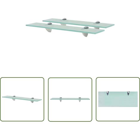 The Living Store Schweberegale 2 Stk. Glas 50x20 cm 8 mm - Wandregal - Glasregal - Badezimmerregal - Dekoratives Regal - Modernes Regal (1/5)