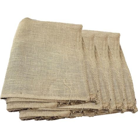 4 Sacs Toile Jute Brut 60 cm x 100 cm Stockage Organisé Graines Légumes Racines Transport Marché (1/4)