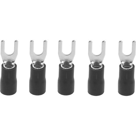 Connecteur électrique U type 300 pièces, cosse fourche isolée en cuivre PVC SV2-4, pour éclairage et transport, borne à sertir fil. (1/5)