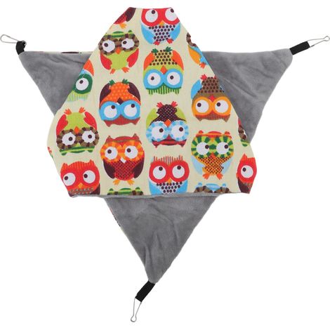 Petit hamac suspendu triangulaire à double couche pour cage d'animal de compagnie (hamster, souris, rat, gerbille) (1/5)