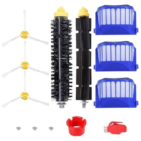 Ensemble de brosses Roomba série 600 - Ensemble de 10 accessoires pour aspirateurs robots (brosses latérales, filtres, brosses Cerda, etc.). (1/5)