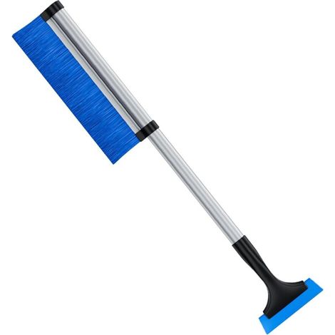 Pelle à neige pour voiture, grattoir à neige multifonction pour pare-brise de voiture, grattoir à neige flexible pour vitres de voiture, grattoir à glace (1 pièce - bleu) (1/5)