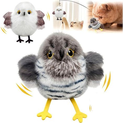 Jouet électrique pour chat, jouet oiseau pour chats, oiseau volant pour chat, oiseau volant amélioré, jouet interactif rechargeable pour chat, 3 modes, son imitant le chant des oiseaux (1/5)
