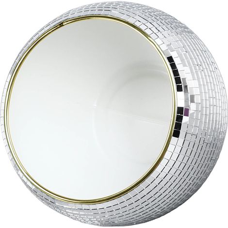 Seau à glace sphérique, seau à boissons en plastique, miroir, décoration de fête, seau à vin, boissons fraîches, blanc laiteux, bords dorés (1/5)