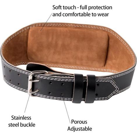 Ceinture D Haltérophilie - Cuir - 120 cm - Support Lombaire - Largeur 15 cm - Boucle Double Prong - 1 Pièce (1/5)