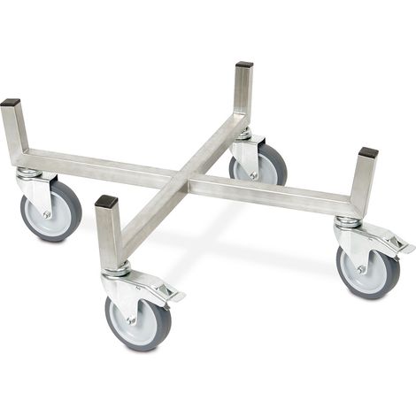 BRB Chariot de transport pour récipients ronds, tonneaux et pneus jusqu'à 680 mm de diamètre en acier inoxydable (1/3)