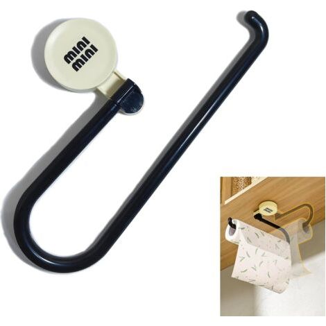 BUNTHAUS Suction Cup Wall Mounted Rolling Paper Holder 1pc, Taille 30x17cm, Fixation Ventouse sans Percer Trous, Convient pour Cuisine, Salle Bains, Balcon (1/5)