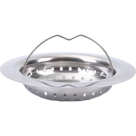 Filtre évier cuisine inox avec poignée, passoire de vidange (1/2)