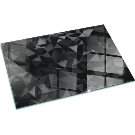 Kaminofen Glasplatte Kaminplatte Kaminglas Ofenglas gehärtetem Hitzeschutz für Kamin Bodenplatte Funkenschutzplatte Dreidimensionale Geometrie 100x70