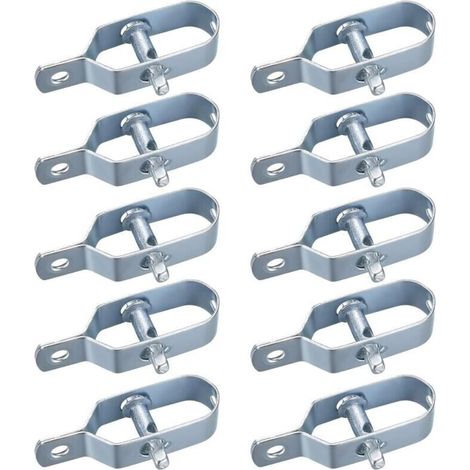 Set mit 10 Drahtgitterspannern, Zaunspannern, Stacheldrahtspannern, Drahtseilspannverbindern für Spanndrähte (silberfarben)