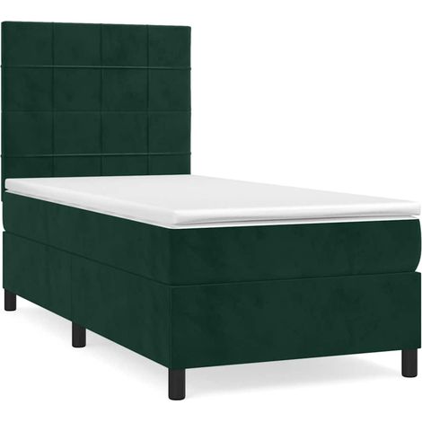 Maison Exclusive - Boxspringbett mit Matratze Dunkelgrün 100x200 (1/5)