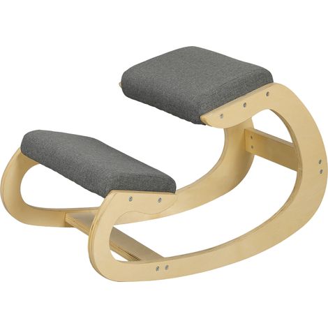 Tabouret ergonomique à bascule gris pour bureau à domicile - améliore la posture et le confort (1/5)