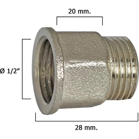 Alargadera Hexagonal Cromo 1/2x20