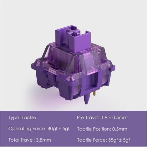 45 Pièces V3 Pro Commutateurs Violet Lavande Commutateur Tactile 5 Broches 40gf Compatible avec le Clavier Mécanique MX Violet (1/5)