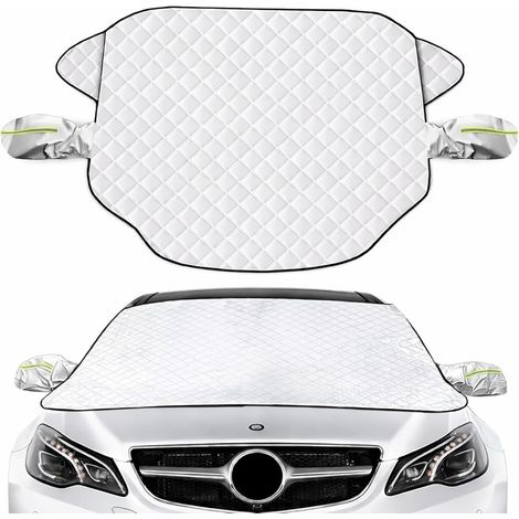 Universal Winter Summer Car Windscreen Cover with Mirror Covers – 193 x 126 cm Magnetic Car Windscreen Cover for Outdoor Use Anti UV Snow Frost Frost Hail Frost (1/5)