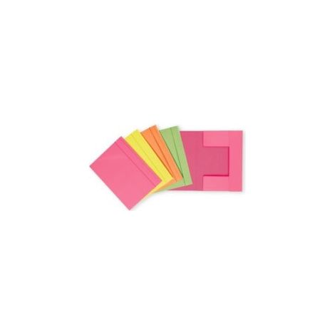 Carpeta Favorit de 3 Solapas con Elástico 25x34,5 cm Lomo 0-3 cm Colores Surtidos Neón - Pack 25 Unidades