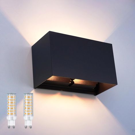 Lámpara de pared moderna de 24 W, LED impermeable IP65, apta para iluminación interior y exterior, bombilla LED G9 reemplazable, ángulo de haz ajustable. (1/3)