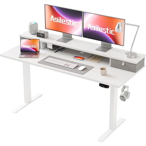 Höhenverstellbarer Schreibtisch 140x60 cm Elektrisch mit 2 Schubladen (1/5)