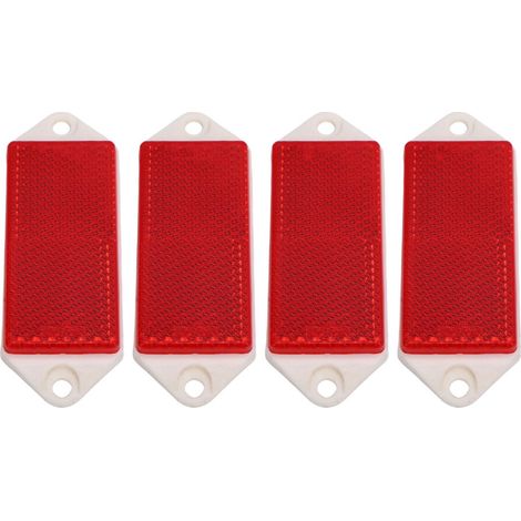 Adatto per 4 catarifrangenti rettangolari in plastica rossa, adatti per rimorchi, camion, motociclette e recinzioni, dimensioni 92x34 mm.