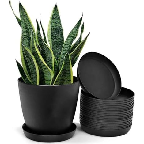 Lot de 20 soucoupes rondes en plastique pour pots de fleurs, 12,3 cm de diamètre, pour une utilisation intérieure et extérieure. (1/5)