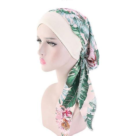 Foulard pour femmes atteintes de cancer, sous chimiothérapie ou souffrant de perte de cheveux bonnet, turban, foulard pré-noué, bandana, Nouveau (G) (1/5)