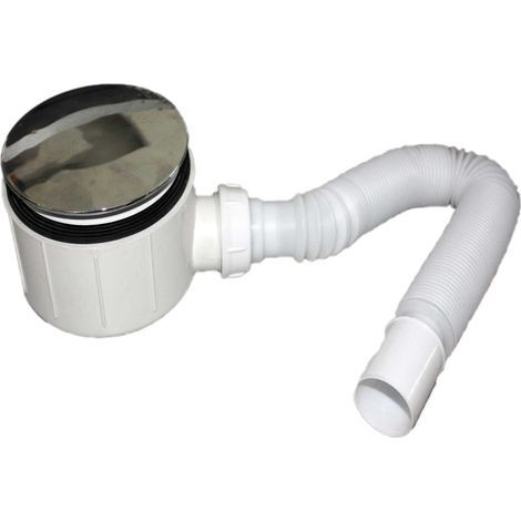 Bonde de douche 90 mm – Siphon siphoide avec tuyau flexible – Grille détachable et couvercle en acier – Produit CE certifié (1/3)