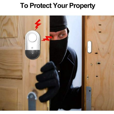 Lot de 2 Alarme de Porte et Fenêtre, Sécurité Enfants, Détecteur d'Ouverture avec Sonnerie Forte, Protection Domicile, Compatible Portes et Fenêtres (1/3)