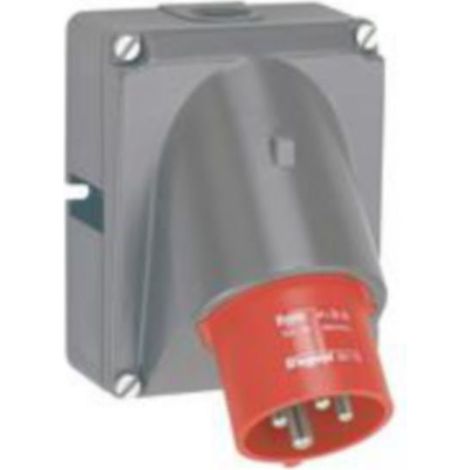 Fiche inclinée Hypra IP44 16A - 380V à 415V - 3P+T - plastique - LEGRAND