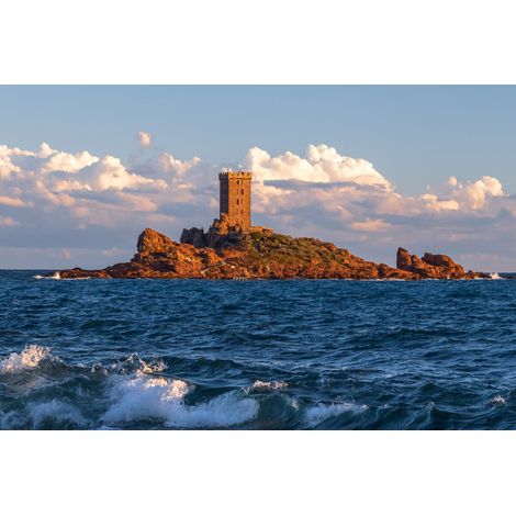 Tableau sur toile le Dramont vue mer 45x65 cm - Impression sur Toile Murale Décorative - Image imprimée en HD sur Toile - Toile sur Châssis en Bois FSC - Fabriqué en France (1/4)