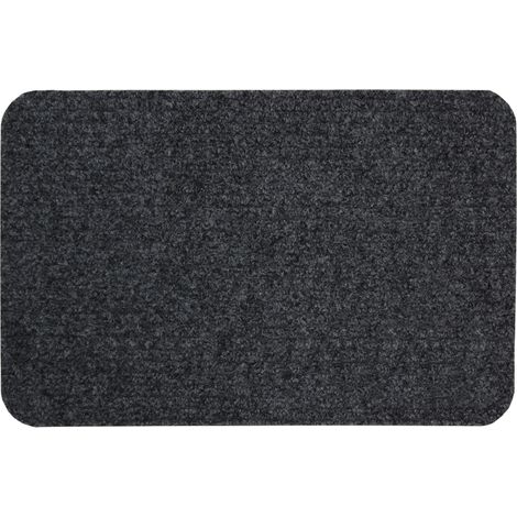 Delta Ribbed Lightweight Indoor Entrance Doormat, 40x60cm, Charcoal (1/3)