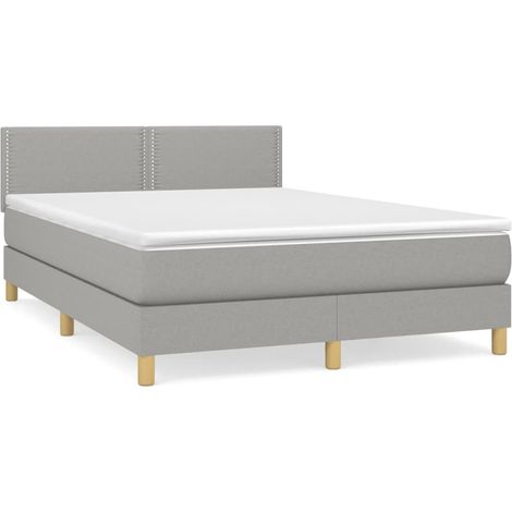Maison Exclusive - Boxspringbett mit Matratze Hellgrau 140x190 cm