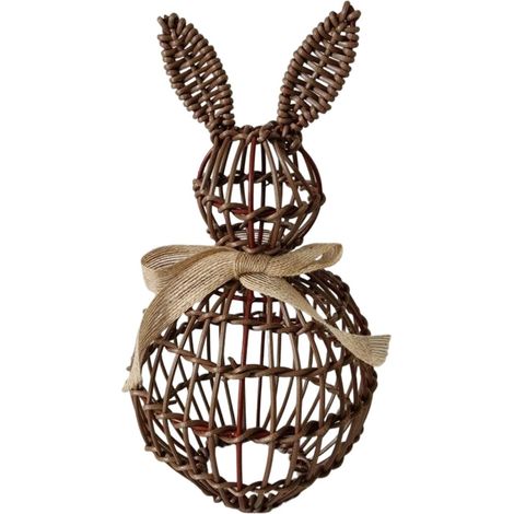 Decoration Osterhase Kaninchen aus künstlichem Geflecht mit