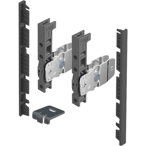 AvanTech YOU Kit de conectores para fachada interior a cortar a medida - Altura 139 mm - Antracita - HETTICH - 9257620 (1/2)