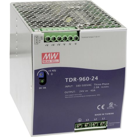 MW Mean Well TDR-960-48 Hutschienen-Netzteil (DIN-Rail) 48 V/DC 20 A 960 W Anzahl Ausgänge:1 x Inh